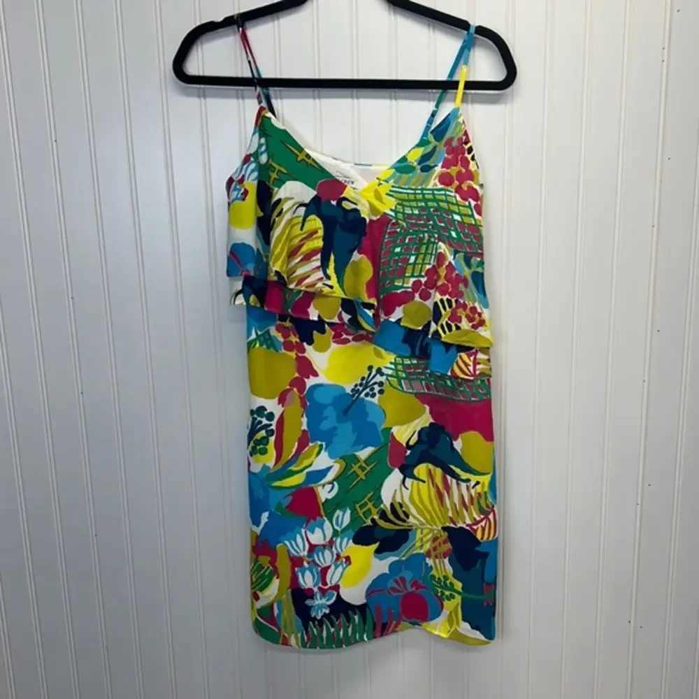 J.Crew Tropical Floral Teired Strappy Dress Sz 00